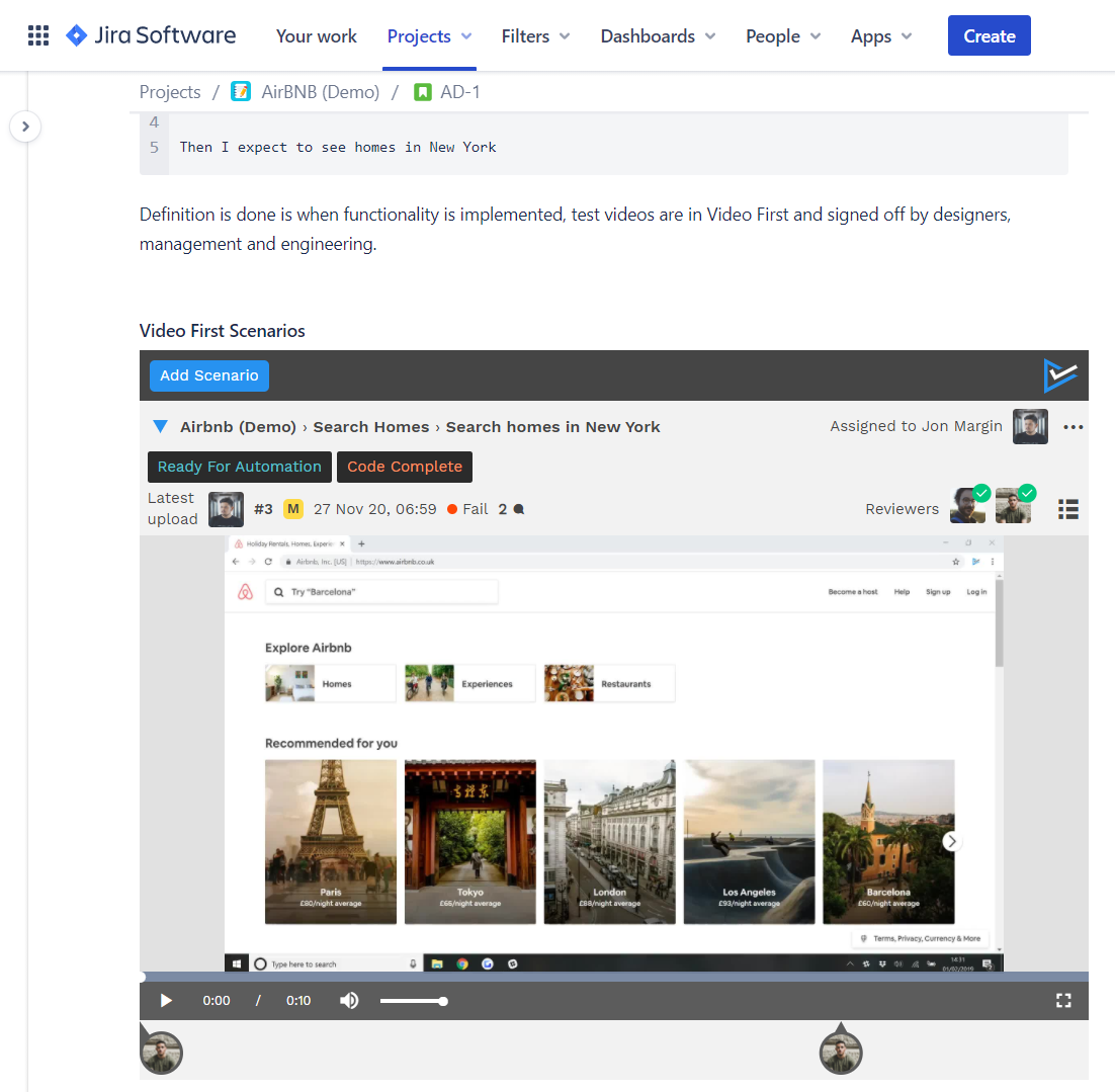 Video first for jira 8